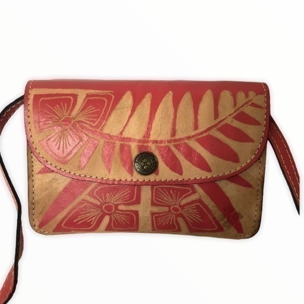 PATRICIA NASH Baku Cuban carved pink crossbody bag